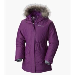 Columbia Nordic Strider Coat Girls Purple Omni-Heat Faux Fur Hooded Medium NWT B